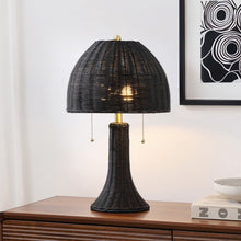 Load image into Gallery viewer, Round Bedside Lamp With Dome Shade - Black
