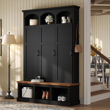 Load image into Gallery viewer, Classic Arched Design Hall Tree With 3 Hidden Storage