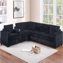 Load image into Gallery viewer, Modern Style L-Shape Sectional Set, USB Ports, Cup Holder