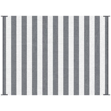 Load image into Gallery viewer, Outsunny - Reversible Outdoor Rug, 9' x 12' Waterproof Plastic Straw Floor Mat, Portable Rv Camping Carpet With Carry Bag, Large Floor Mat For Backyard, Deck, Picnic, Beach - Gray & White Striped