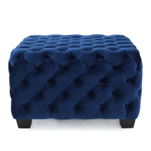 Load image into Gallery viewer, Modern Glam Ottoman With Velvet Upholstery And Button Tufted Design