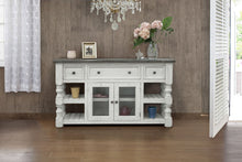 Load image into Gallery viewer, Open Shelving Distressed, TV Stand - Ivory