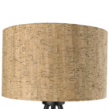 Load image into Gallery viewer, Metal Tripod Table Lamp With Beige Drum Shade - Black