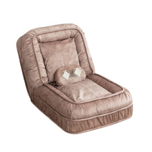 Load image into Gallery viewer, Upholstered Human Dog Bed And Pets, Bean Bag Floor Sofa With Massage Pillow, 5 Adjustable Positions & 2 Soft Pillows