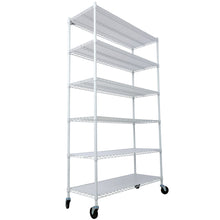 Load image into Gallery viewer, 6 Tier 6000Lbs Capacity Nsf Metal Shelf Wire Shelving Unit, Heavy Duty Adjustable Storage Rack With Wheels & Shelf Liners For Commercial Grade Utility Steel Storage Rack