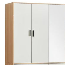 Load image into Gallery viewer, 71" Mirro Three Door Three Drawer Combo Dresser - White And Natural