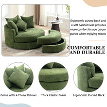 Load image into Gallery viewer, 360° Swivel Accent Barrel Chair With Storage Ottoman & 4 Pillows, Modern Leisure Chair Round Accent For Living Room