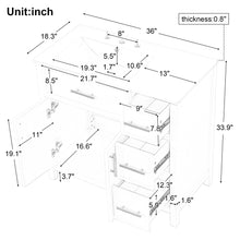 Load image into Gallery viewer, Modern Bathroom Vanity With Sink Top, 2 Doors And 3 Drawers