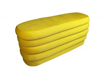 Load image into Gallery viewer, Velvet Tufted Oval Ottoman - Yellow