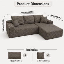 Load image into Gallery viewer, Modern L-Shaped Sectional Sofa With Left Facing Chaise