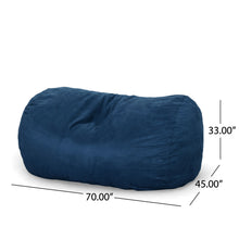 Load image into Gallery viewer, Marlin - 6.5 Foot Cylindrical Bean Bag With Removable Suede Cover - Midnight Blue