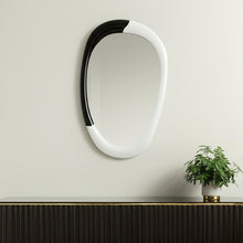 Load image into Gallery viewer, 31" Steel Oval Geometric Framed Accent Mirror - White