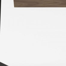 Load image into Gallery viewer, 55" Walnut And Black Glass Rectangular Writing Desk