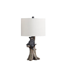 Load image into Gallery viewer, 25" Black Bear in a Tree Table Lamp With Beige Shade