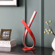 Load image into Gallery viewer, 17" Red Modern Abstract Ribbons Table Lamp