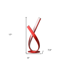 Load image into Gallery viewer, 17" Red Modern Abstract Ribbons Table Lamp