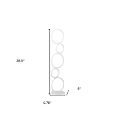 Load image into Gallery viewer, 39" White Metal Five Circle Geometric Sculpture LED Table Lamp