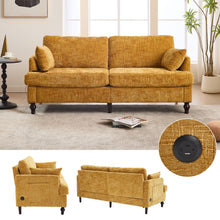 Load image into Gallery viewer, Chenille 2 Seater Sofa With LED Light, USB Charging Port, And Storage Bag