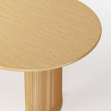 Load image into Gallery viewer, 79" Solid Wood Mirrored Pedestal Base Oval Dining Table - Natural