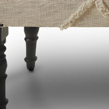 Load image into Gallery viewer, 47" Cream and Black Cotton Upholstered Geometric Bench