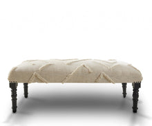 Load image into Gallery viewer, 47" Cream and Black Cotton Upholstered Geometric Bench