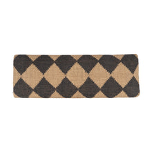 Load image into Gallery viewer, 47" Tan And Black Black Leg Checkered Upholstered Bench