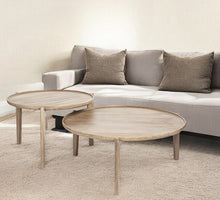Load image into Gallery viewer, Solid Wood Round Nested Coffee Tables - Brown