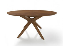 Load image into Gallery viewer, 59" Brown Rounded Pedestal Base Dining Table