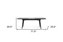 Load image into Gallery viewer, 71" Black Rectangular Manufactured Wood Butterfly Leaf Dining Table