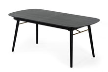 Load image into Gallery viewer, 71" Black Rectangular Manufactured Wood Butterfly Leaf Dining Table