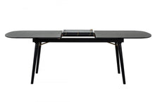 Load image into Gallery viewer, 71" Black Rectangular Manufactured Wood Butterfly Leaf Dining Table