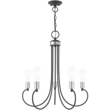 Load image into Gallery viewer, 26" Five Light Dimmable Chandelier With Shades - Gray