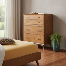 Load image into Gallery viewer, Solid Wooden 4 Drawer Chest - Brown
