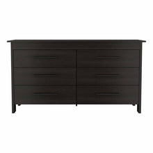 Load image into Gallery viewer, Six Drawer Wooden Double Dresser - Black