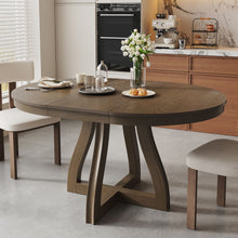 Load image into Gallery viewer, Round Extendable Dining Tabl, Middle Leaf, Curved Legs
