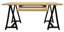 Load image into Gallery viewer, 60" Ivory and Black Solid Wood Executive Desk
