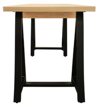 Load image into Gallery viewer, 60" Ivory and Black Solid Wood Executive Desk