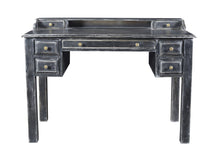 Load image into Gallery viewer, 46" Black Solid Wood Writing Desk With Seven Drawers