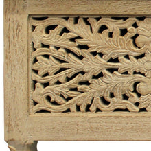 Load image into Gallery viewer, 46" Antique White Solid Carved Wood Scroll Bench with Flip Top