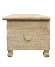 Load image into Gallery viewer, 46" Antique White Solid Carved Wood Scroll Bench with Flip Top