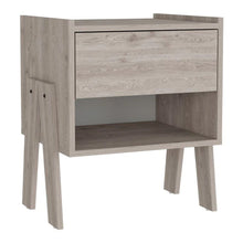 Load image into Gallery viewer, 22" One Drawer Faux Wood Nightstand - Light Gray