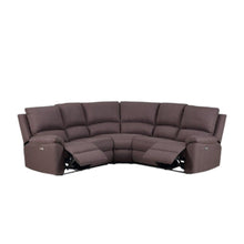 Load image into Gallery viewer, Polyester Blend Power Reclining U Shaped Three Piece Corner Sectional - Brown