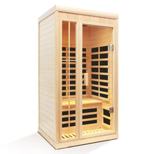 Load image into Gallery viewer, Deluxe Version Plus 1 Person Far Infrared Hemlock Sauna Room With LED Colour Lights - Natural