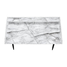 Load image into Gallery viewer, 47" White and Black Wood and Iron Parsons Writing Desk