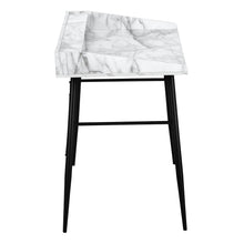 Load image into Gallery viewer, 47" White and Black Wood and Iron Parsons Writing Desk