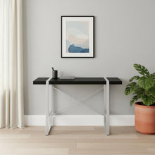 Load image into Gallery viewer, 49" Black and Silver Computer Desk
