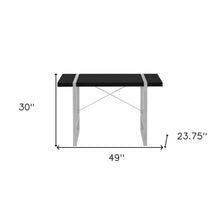 Load image into Gallery viewer, 49" Black and Silver Computer Desk