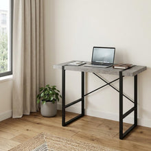 Load image into Gallery viewer, 49" Gray and Black Computer Desk