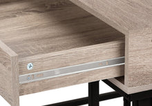 Load image into Gallery viewer, 47" Taupe and Black Wood and Metal H-Shape Computer Desk With Two Drawers