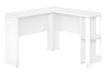 Load image into Gallery viewer, 47" White Wood Corner Computer Desk
